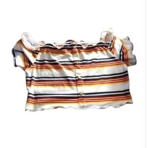 Uos & Downs Strip Knit Crop Top